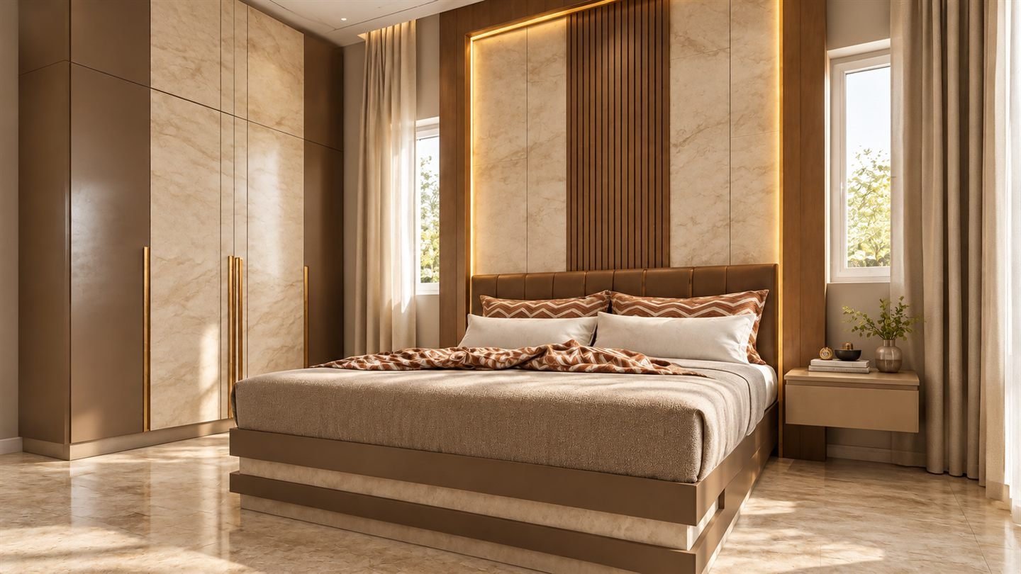 Felix - Luxury Bedroom With Warm Wood Accents
