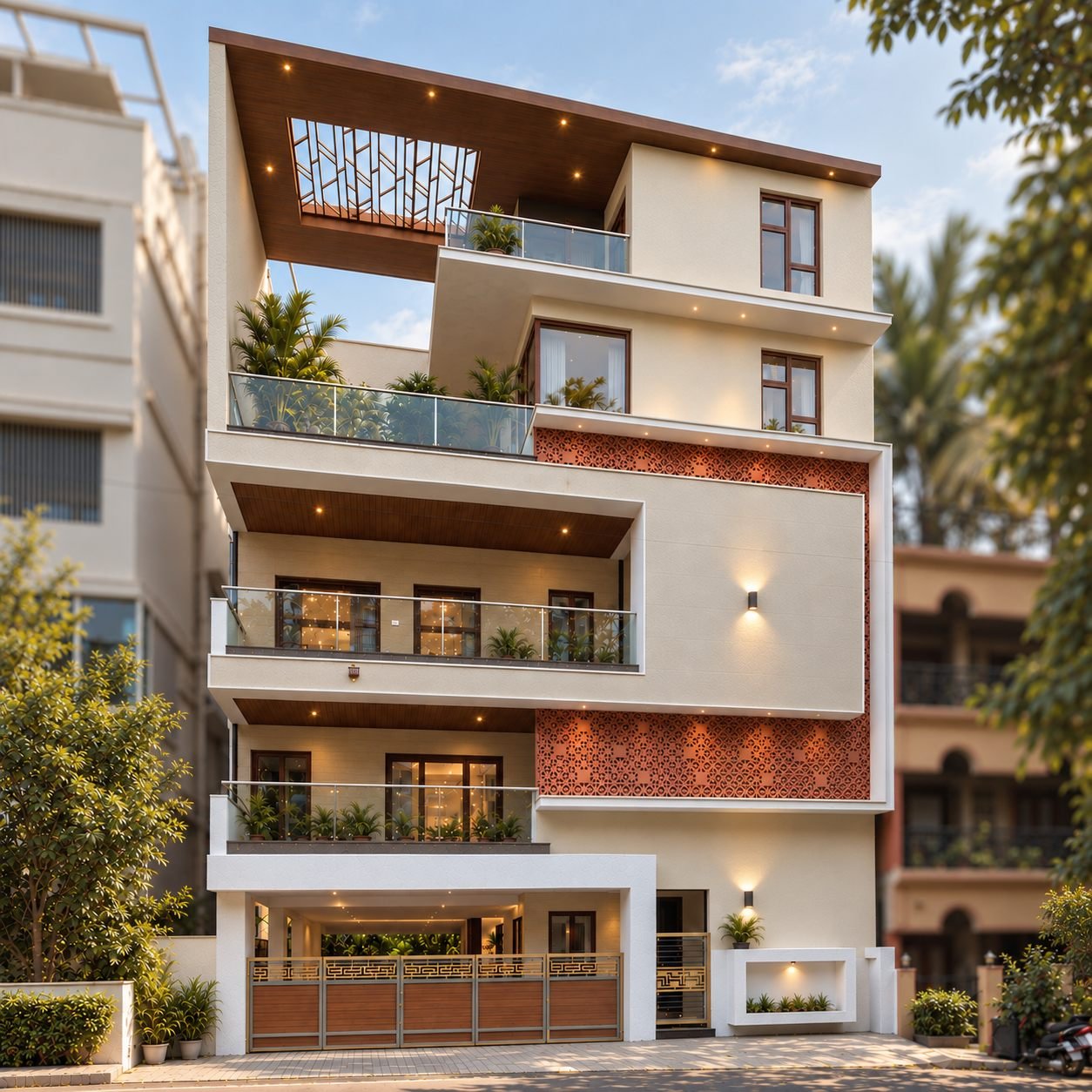 Felix - Modern Villa With Terracotta Screens And Lush Balconies