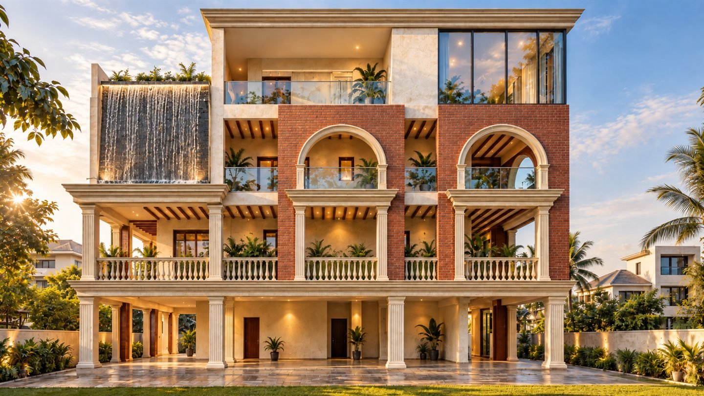 Hyderabad Farmhouse - Luxury Villa With Waterfall Facade