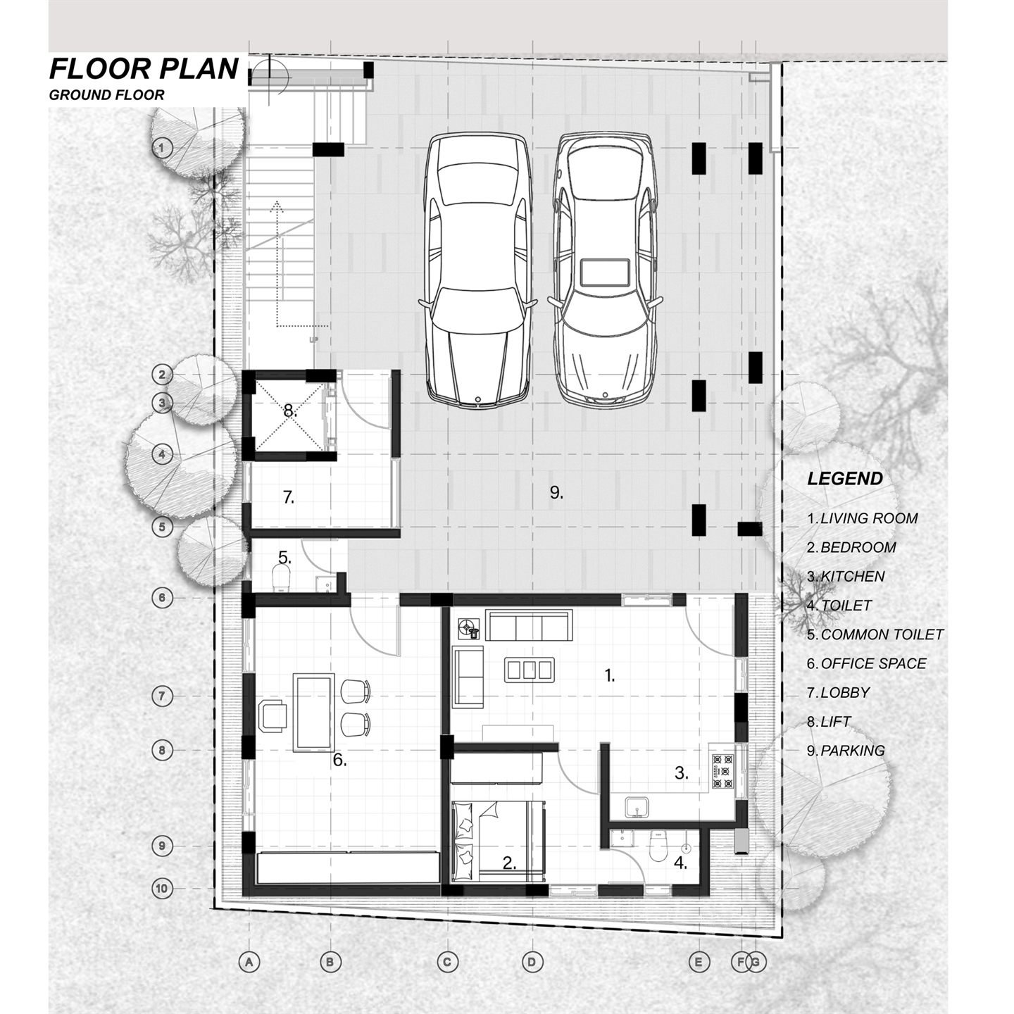 Mohan Reddy - Ground Floor Plan  Srinivasa House By Urban Architects