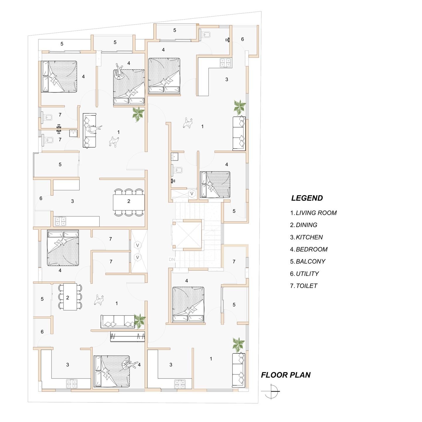 Serenity Layout Apartment - Floor Plan